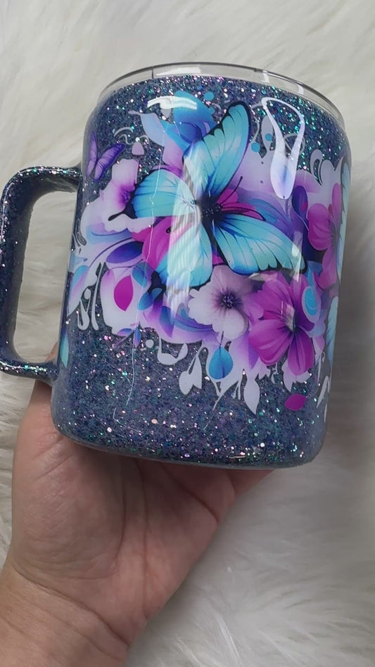Pink Purple and Blue Butterfly