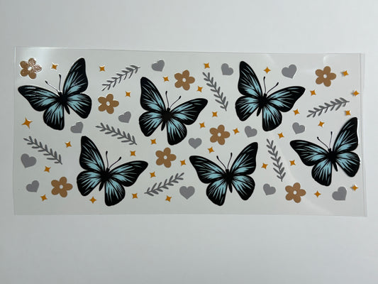 Teal and Black Butterflies