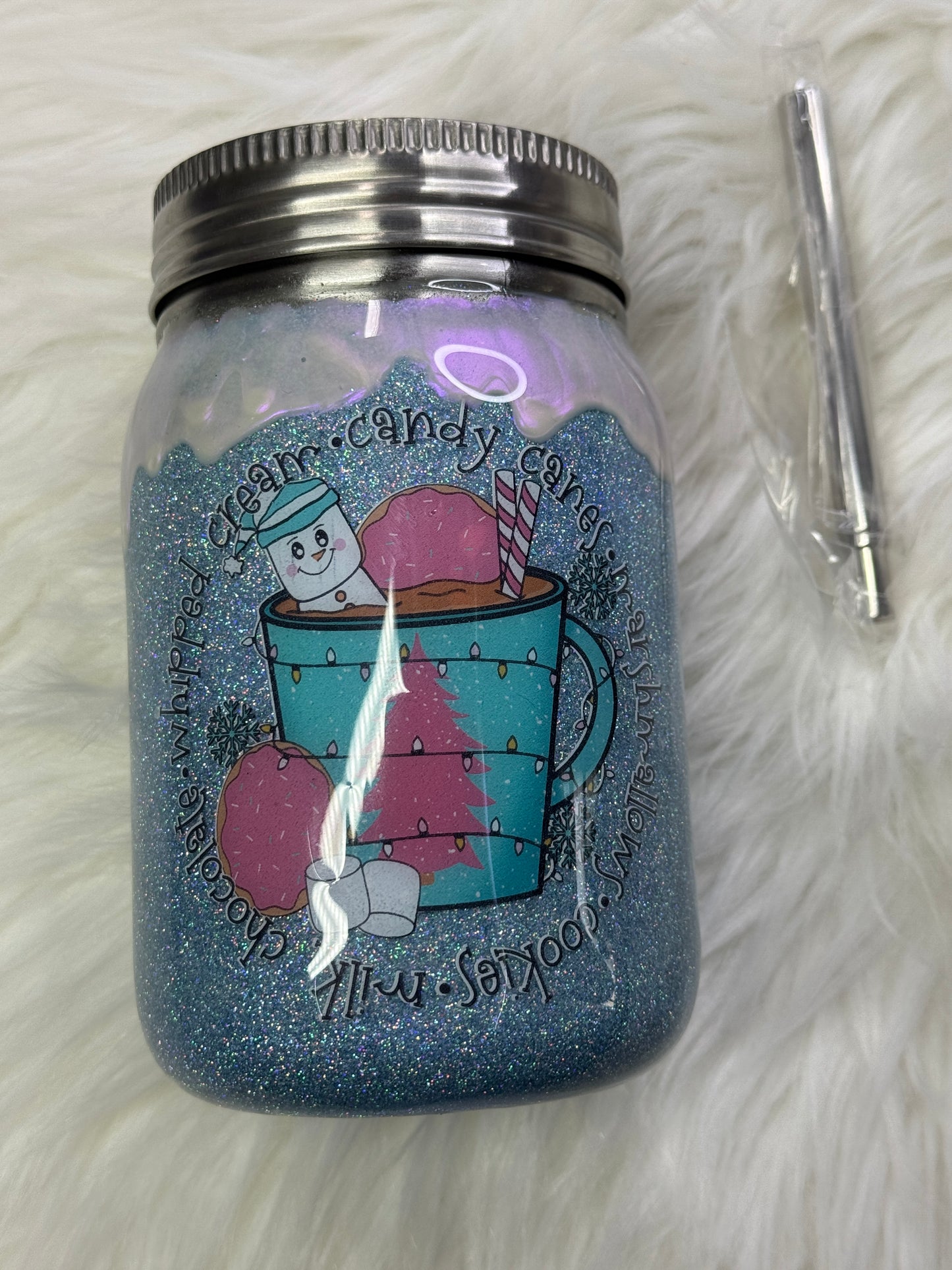 12 ounce Winter Mason Jar