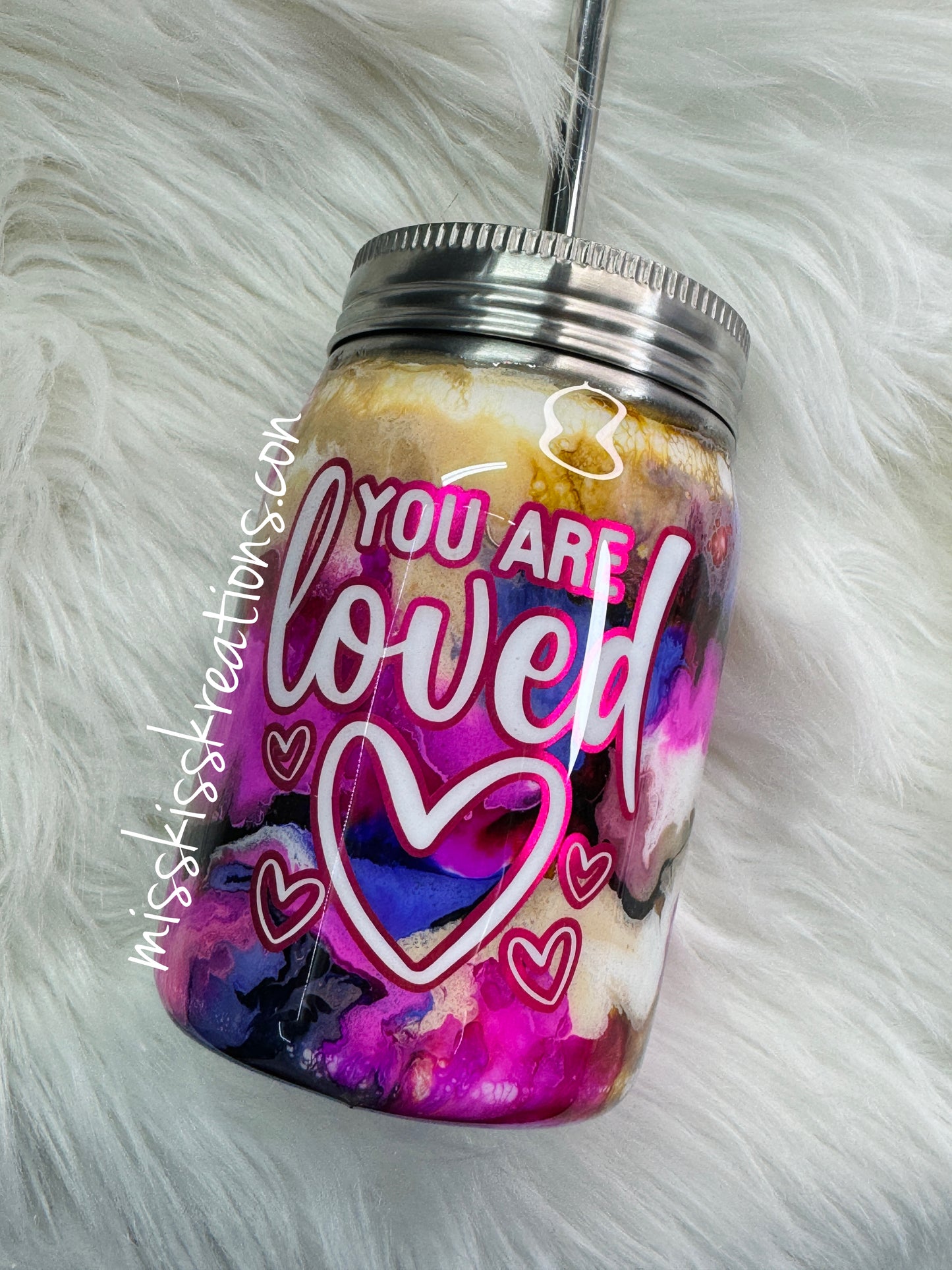 12 ounce Mason Jar You are Loved