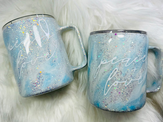 12 ounce glittered mug