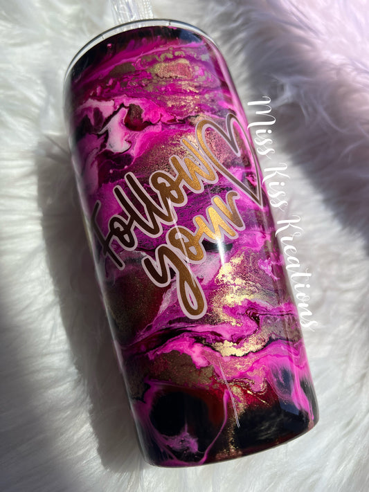 20 ounce Pink Swirl Tumbler